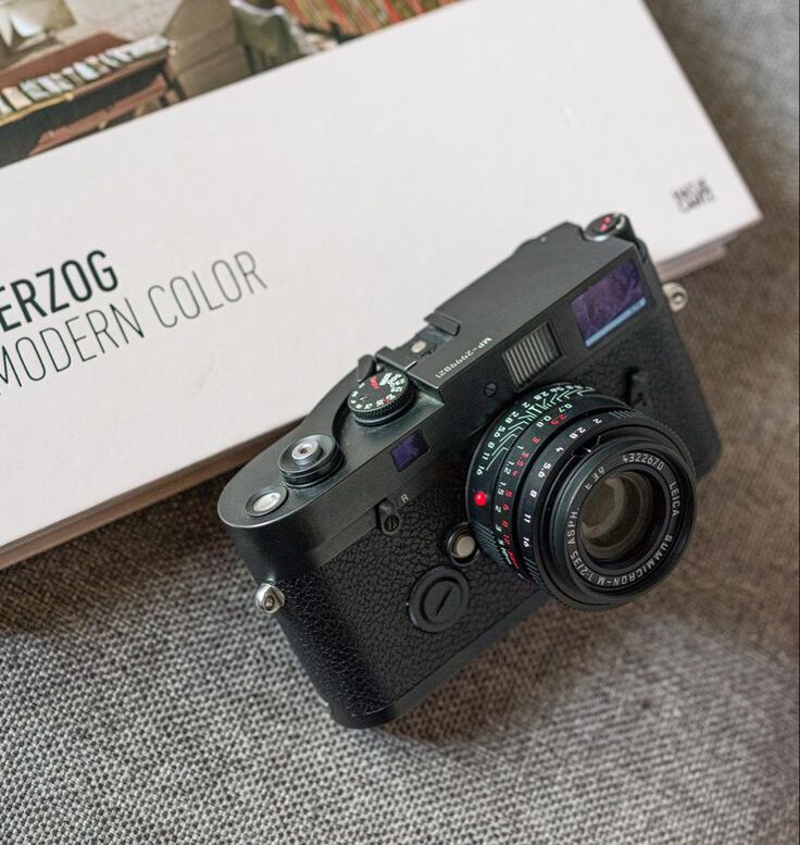 Home leica black chrome mp film camera